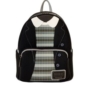 Loungefly Black and White Plaid Beetlejuice Backpack